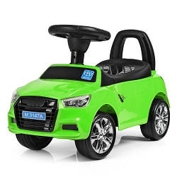 Машинка толокар Bambi Audi 3147A-5 Салатовий Дитяча каталка штовхач з музикою Подарунок дитині 1 2 3 4