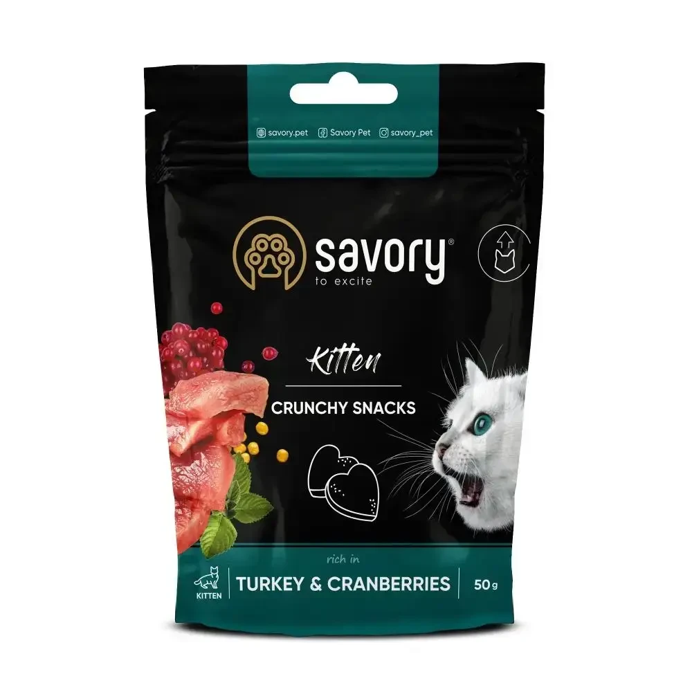 Ласощі для кошенят Savory Kitten 50 г індичка з журавлиною