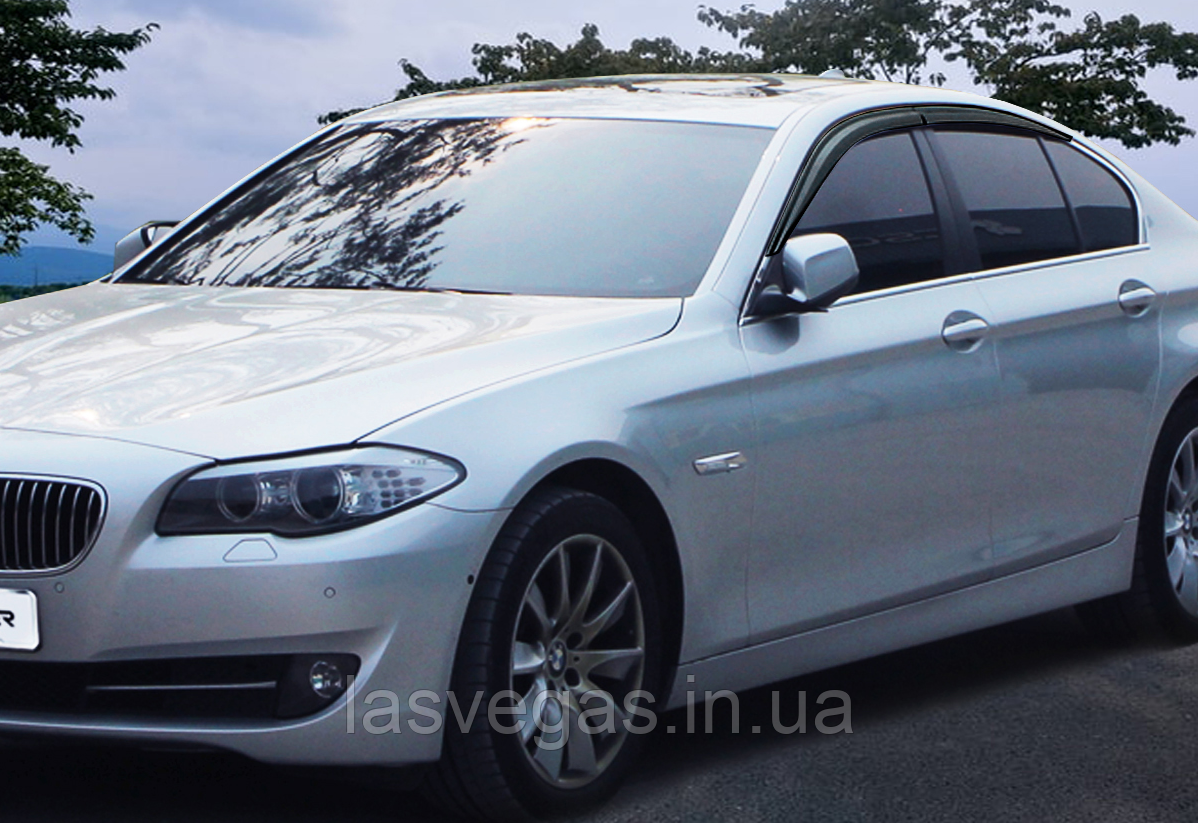 Дефлектори вікон (вітровики) BMW 5 (F10) sed 2010-2018 (Autoclover / Південна Корея), фото 1