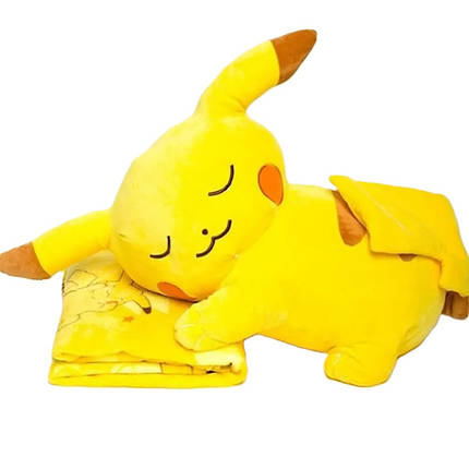 Покемон Пікачу дитяча м'яка іграшка Pokemon 60 см з пледом 110x160 см, фото 2