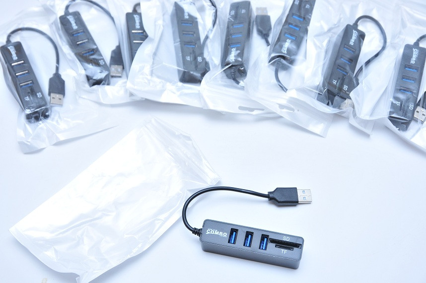 USB 2.0 Hub + Card reader 3 слота ЮСБ, Картрідер SD Micro TF Хаб