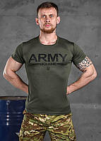 Тактическая потоотводящая футболка олива, Потоотводящая футболка Oliva, Футболка с принтом Army Ukraine, XXL