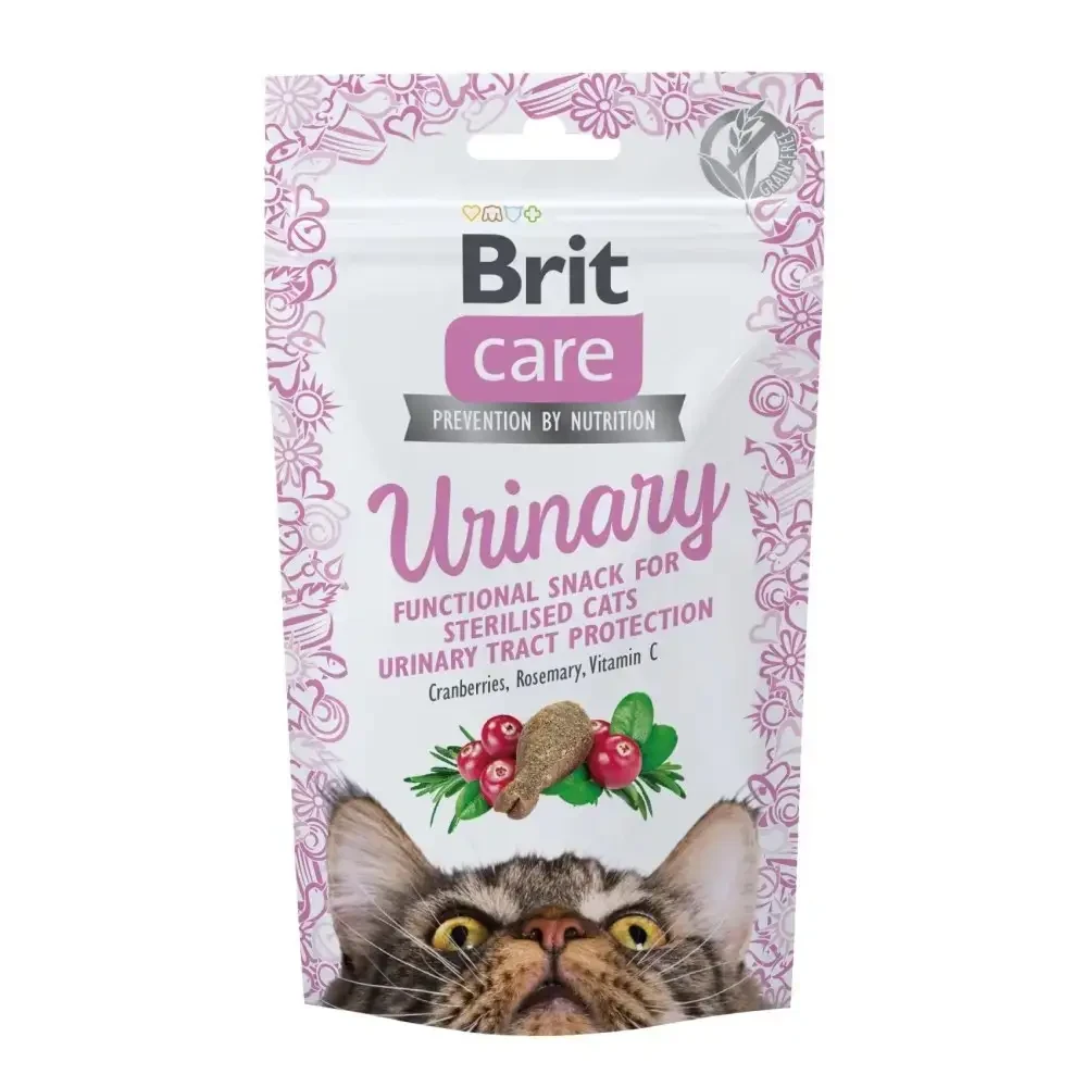 Ласощі для кішок Brit Care Crunchy Cracker Urinary 50 г індичка з журавлиною та розмарин, фото 1