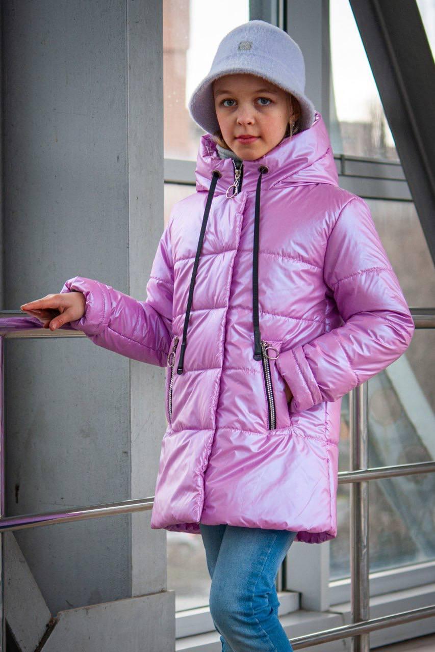 Куртка демі для дівчинки «Мірабель» рожева 134