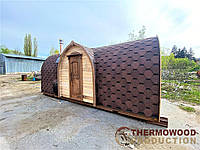 Fertiges Wikinger-Badehaus aus Thermoholz vom Hersteller Sauna Manufactur Thermowood Production. Video