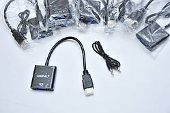 Емулятор монітора з аудіо, HDMI на VGA HDMI2VGA конвертер 1080P ЦАП