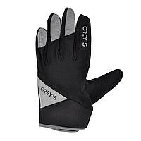 Велоперчатки зимние Grey's с пальцами и гелевыми вставками, черные L GR18413