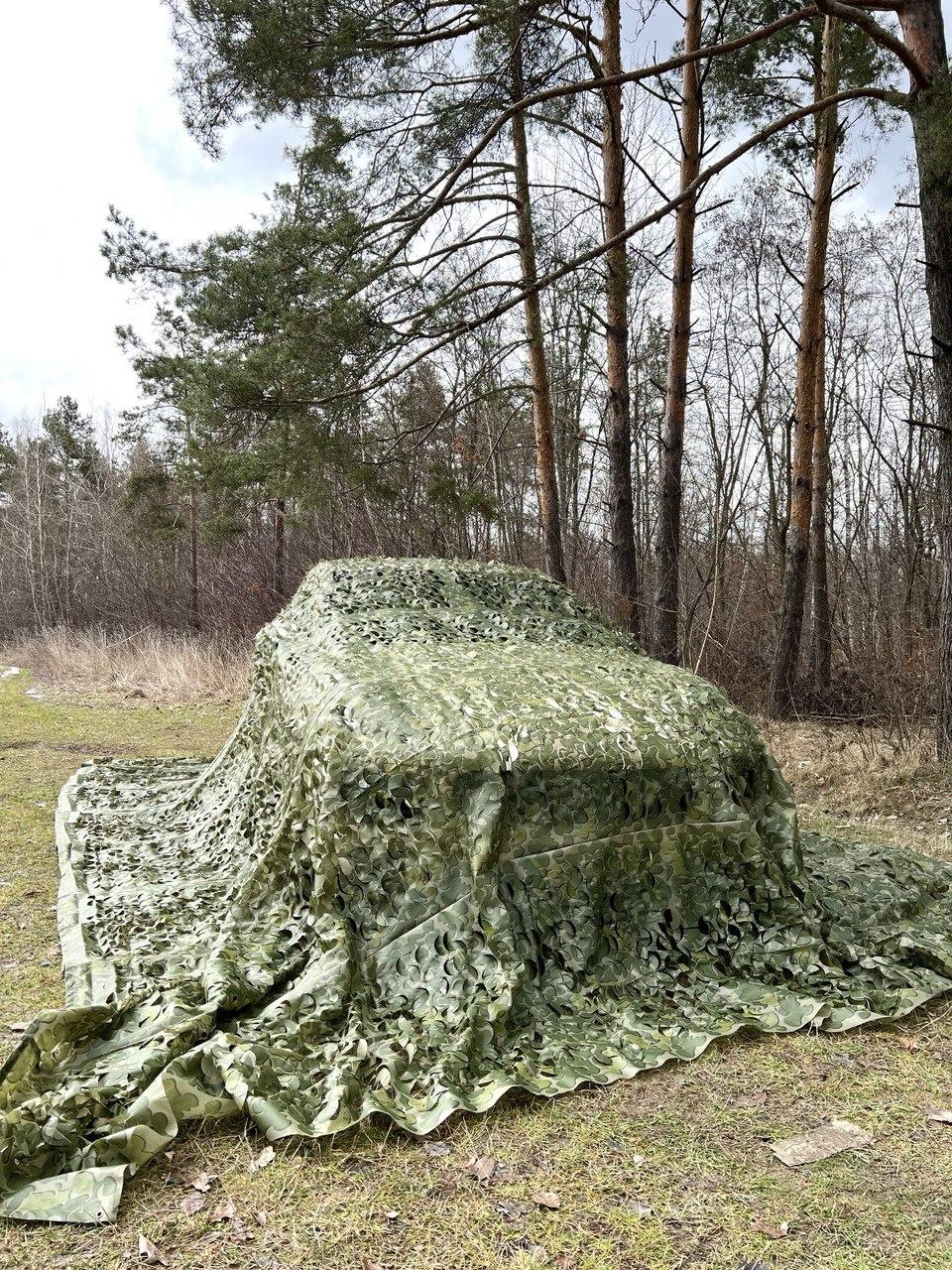 Маскувальна сітка 3х4м весна літо для автомобіля, пікапа, позашляховика та техніки. Колір "Листя зелене №2"