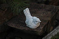 Садовая фигура, статуэтка Воробчик хвост приподнят для декора сада изготовлен из цемента, ручной работы 4.5см
