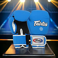 Боксерські рукавиці шкіряні Fairtex Leather 14 унцій Синій