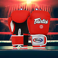 Боксерские перчатки кожаные Fairtex Leather 12 унций Красный