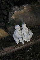 Садова фігура, статуетка Дідо та баба Романовичі для декору саду виготовлені з цементу, ручної роботи 17см