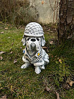Садовая фигура, статуэтка Собака Рейдер для декора сада изготовлен из цемента, ручной работы 14см