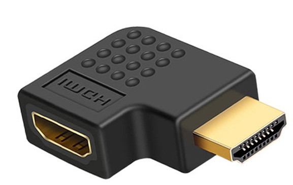 Адаптер HDMI 90 градусів з роз'ємом тато-мама перехідник горизонтальний ХДМІ, фото 1