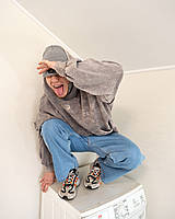 Худі оверсайз OGONPUSHKA Qoma Washed графіт, фото 4