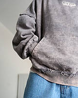 Худі оверсайз OGONPUSHKA Qoma Washed графіт, фото 6