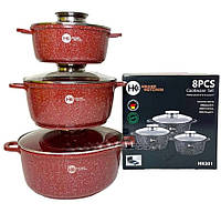 Набор гранитной посуды для индукции, набор посуды для индукционных плит, кухонный набор кастрюли HK-301