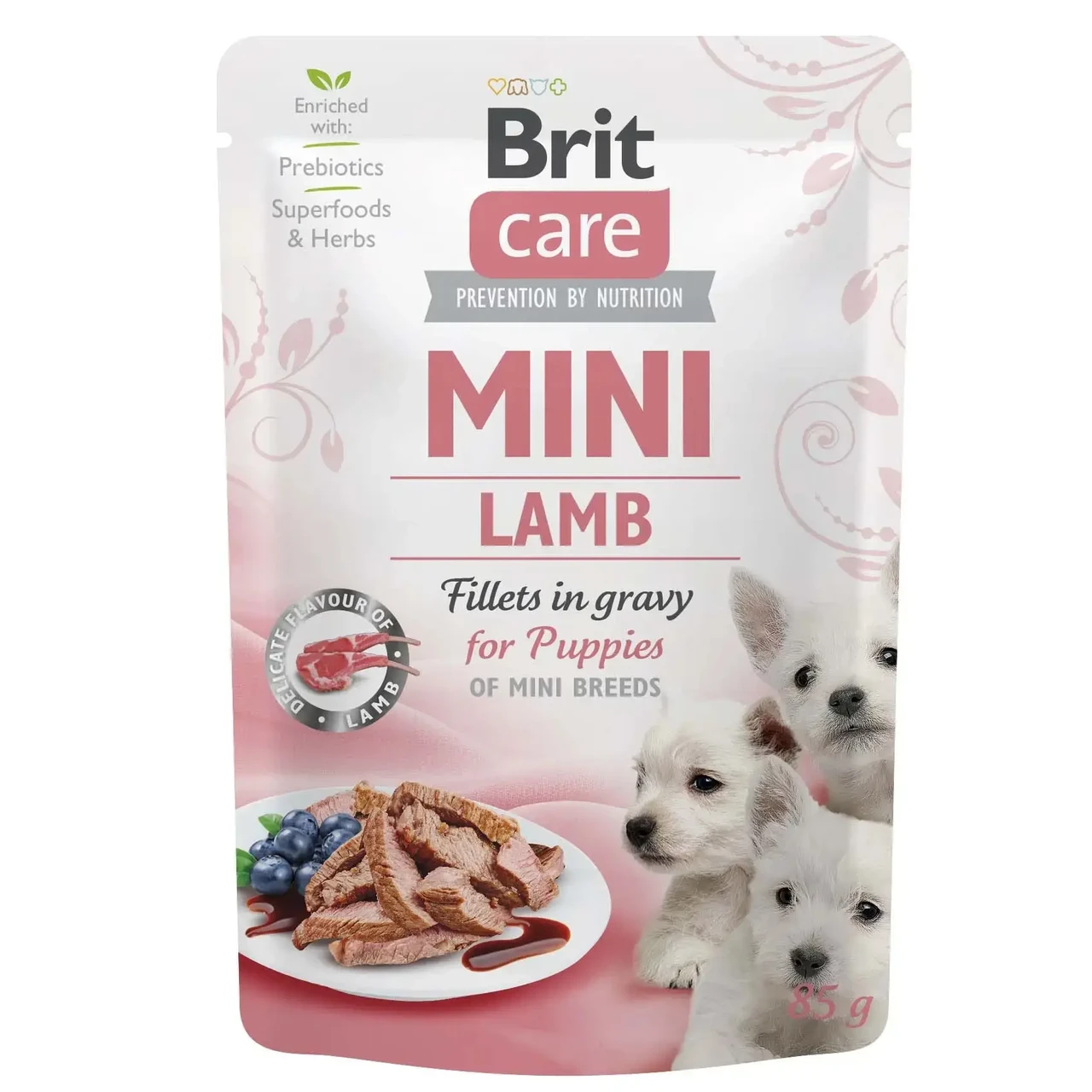 Вологий корм для цуценят Brit Care Mini pouch 85 г філе в соусі ягня, фото 1