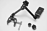 3 в 1 Шарнір Magic Arm 11"(28см) + Краб Струбцина Тримач телефону 1/4 штатив, фото 4