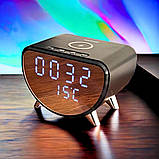Бездротова зарядка для телефону 15 В з LED екраном настільний годинник з будильником, фото 8
