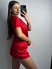 Піжама жіноча ШОВК АРМАНІ Сорочка та шорти V.VELIKA ЧЕРВОНИЙ, фото 7