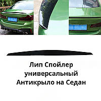 Лип спойлер универсальный 1,2 м подходит на кузов седан Цвет - черный. Спойлера утиный хвостик