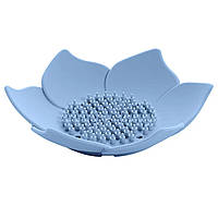 Мыльница силиконовая цветок лотоса Beijia синяя