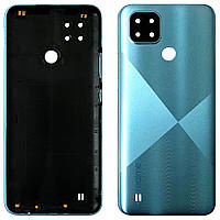Задня кришка Realme C21 RMX3201 блакитна оригінал Китай зі склом камери