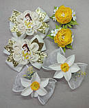 Набір весняний подарунковий заколки резинки нарциси роза 75 грн, фото 2