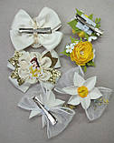 Набір весняний подарунковий заколки резинки нарциси роза 75 грн, фото 3