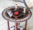 Підлоговий глобус-бар двоярусний на коліщатках "Зодіак" дерев'яний зі сферою Ø330 мм, фото 4