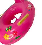 Надувний круг із сидінням і ручками безпеки 60*46 см Свинка Пеппа, фото 2