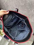Чорна з червоним краєм — формат А4 -  добре тримає форму - велика, стильна та вмістка сумка (0503), фото 5