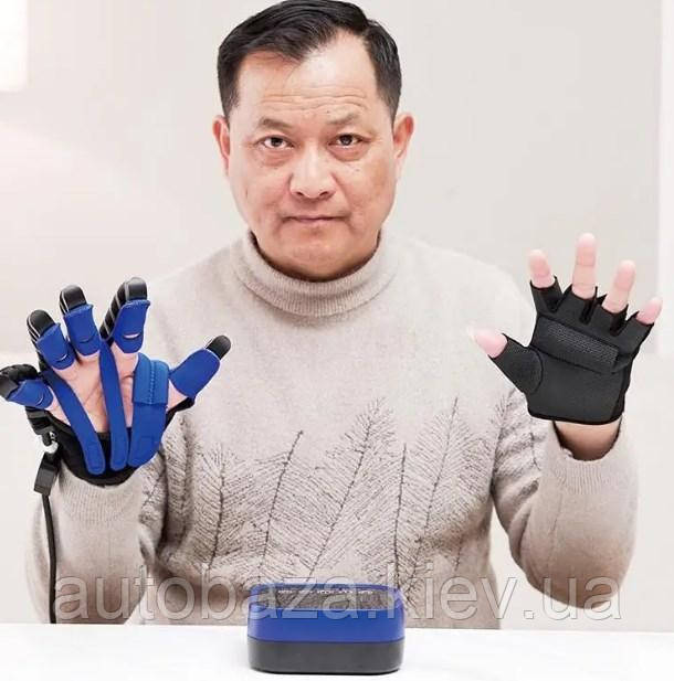 Робот тренажер массажер для руки и пальцев левый, реабилитация функций левой руки реабилитационные перчатки XL - фото 3 - id-p2101444309