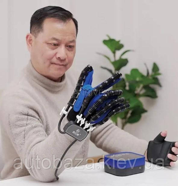 Робот тренажер массажер для руки и пальцев левый, реабилитация функций левой руки реабилитационные перчатки XL - фото 4 - id-p2101444309