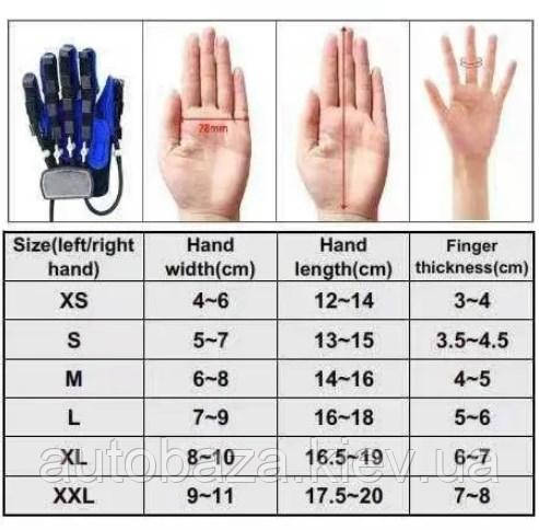 Робот тренажер массажер для руки и пальцев левый, реабилитация функций левой руки реабилитационные перчатки XL - фото 7 - id-p2101444309