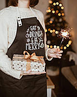 Фартух з новорічним принтом "Eat drink & be merry"