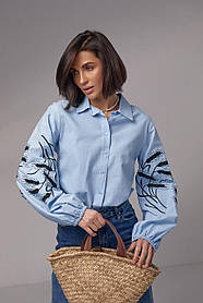Стильна жіноча сорочка  бавовняна  з вишивкою