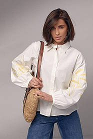 Стильна жіноча сорочка  бавовняна  з вишивкою