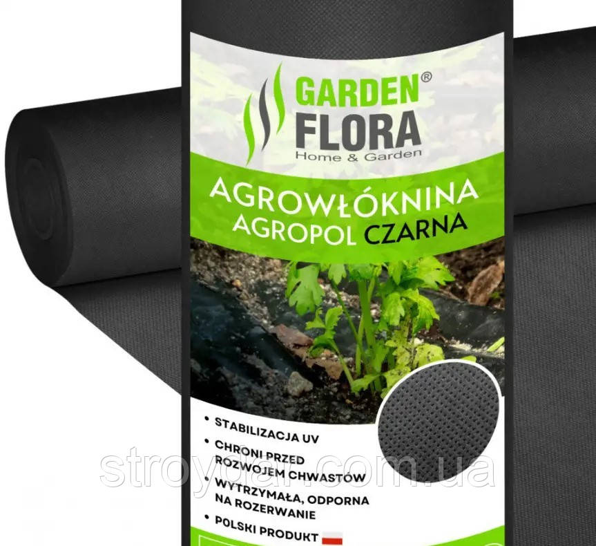 Агроволокно П-60 (3.2*100м) черное Garden Flora 60 г/м2 (Польша) - фото 1 - id-p2101448565