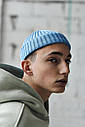 Шапка Леон, блакитний, фото 2
