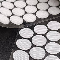 Липучки круглі "Мікро" 15 мм (1000 пар) Білі багаторазові наклейки стікери на самоклейці