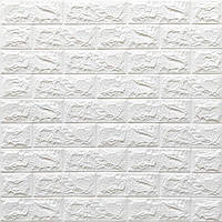 3D панель самоклеюча цегла Білий 700х770х7мм (001-7) SW-00000047