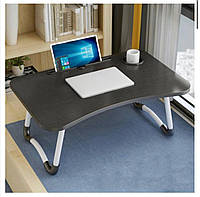 Портативный складной столик в постели для ноутбука стол для завтрака и планшетный столик подставка темное дере