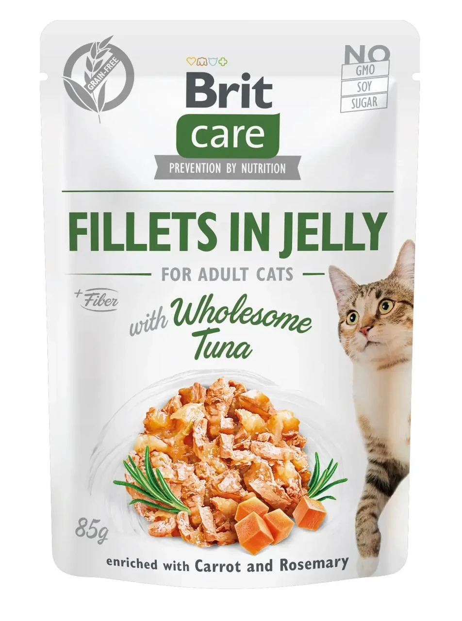 Вологий корм для котів Brit Care Cat pouch 85 г тунець в желе