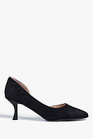 Туфли лодочки женские черные замшевые на низкой шпильке S1207-23-R019H-9 Lady Marcia 3326
