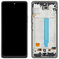 Дисплей для Samsung A53 5G (A536) із сенсором чорний + рамка OLED оригінальний розмір матриці