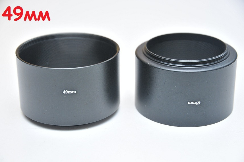 49 мм Бленда Метал Циліндрична довгофокусна для об'єктивів Nikon Canon Sony та ін., фото 1