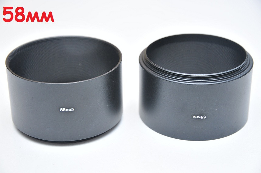 58 мм Бленда Метал Циліндрична довгофокусна для об'єктивів Nikon Canon Sony та ін.
