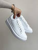 Жіночі кросівки Alexander McQueen White Взуття Олександр Макквін білі шкіряні модні кеди, фото 4